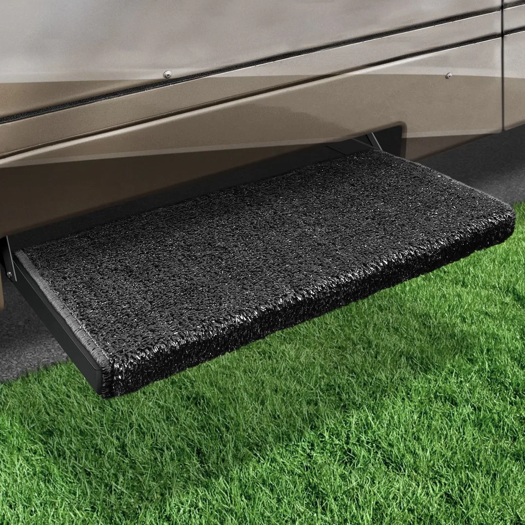 2-0050 – PRESTO FIT Entry Step Rug, Wrap Around Hook And Spring 23 Inch Width Black Outdoor Turf With Marine Backing ...